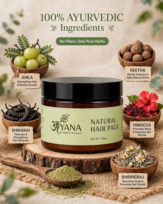 AYANA Natural Hair Pack – Ayurvedic Herbal Hair Powder, 100g